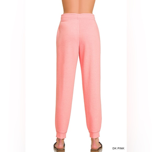 Zenana Drawstring Scuba Joggers with Pockets - Picture 3 of 4